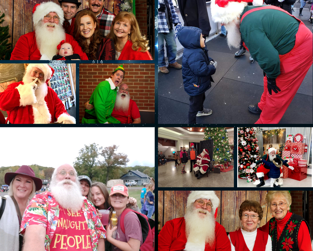 Sample of pictures from various events where Santa appeared