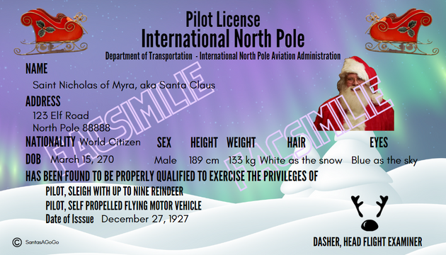 Santa pilot license